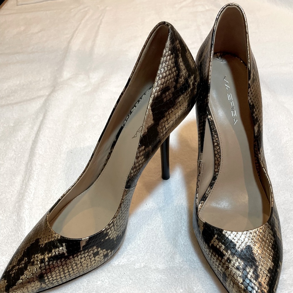 Via Spiga Italian Embossed Leather Snake Skin
